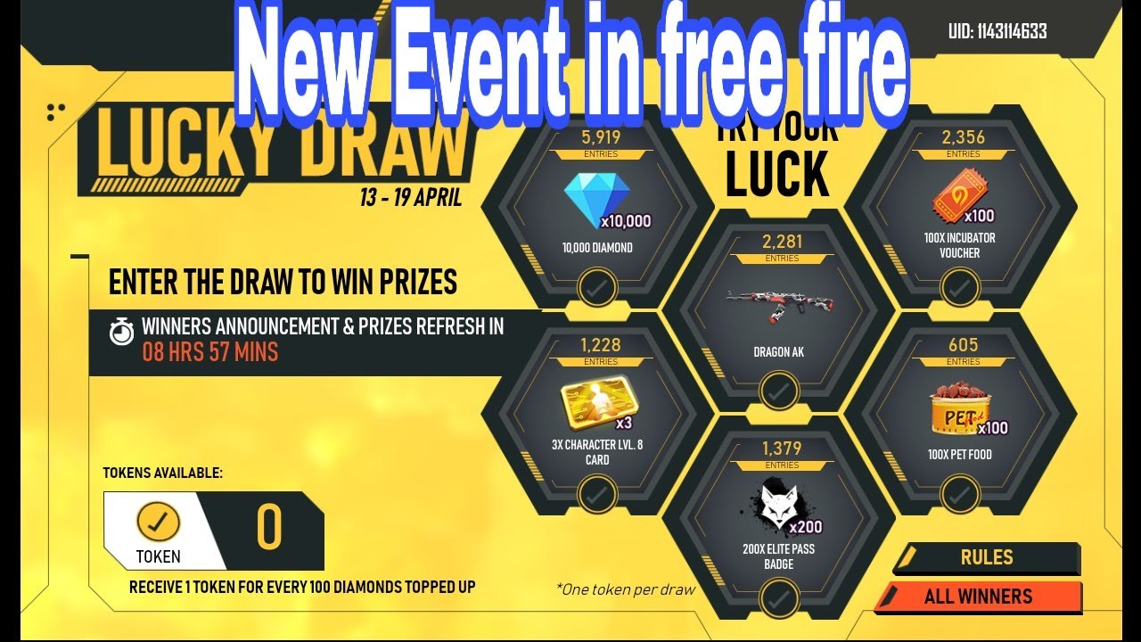 FF Lucky draw Event...in free fire 🔥 New event in free fire..🔥