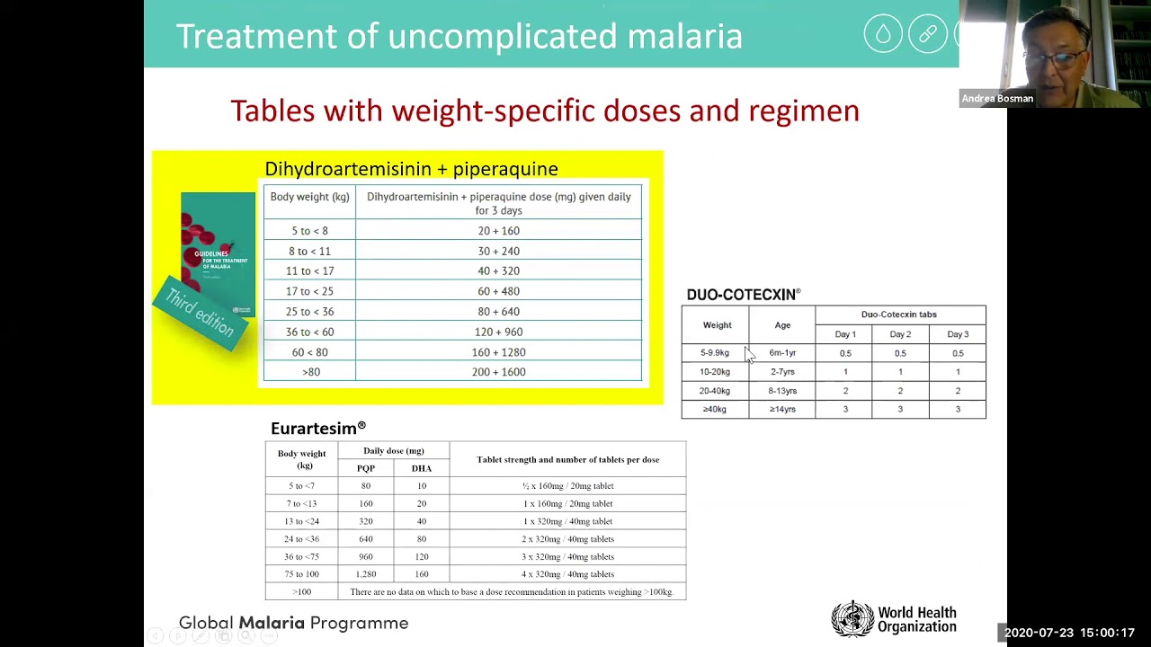 Training course on malaria case management for resource persons and focal points – session 5