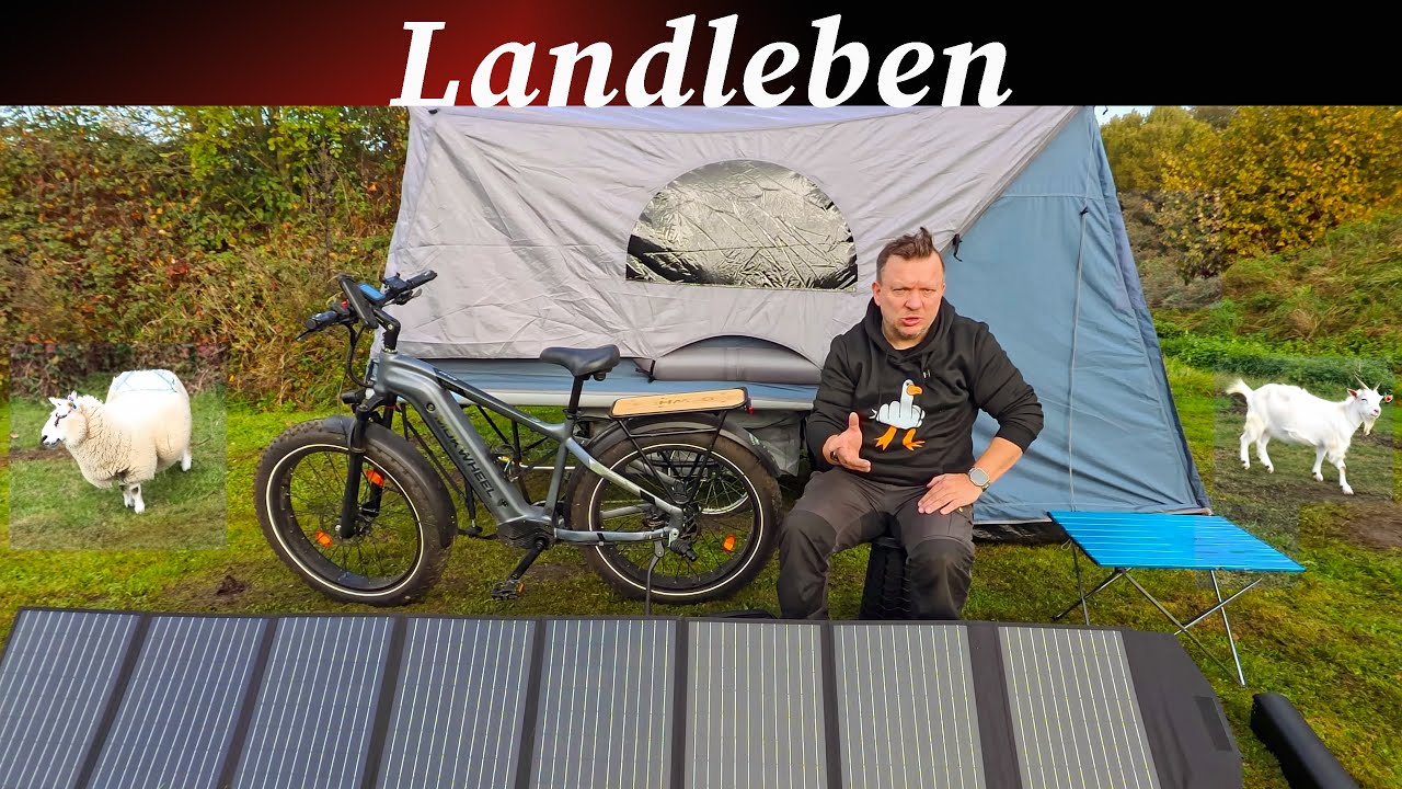 Auf E-Bike Tour mit Mokwheel Basalt und dem Fahrradwohnwagen B-Turtle