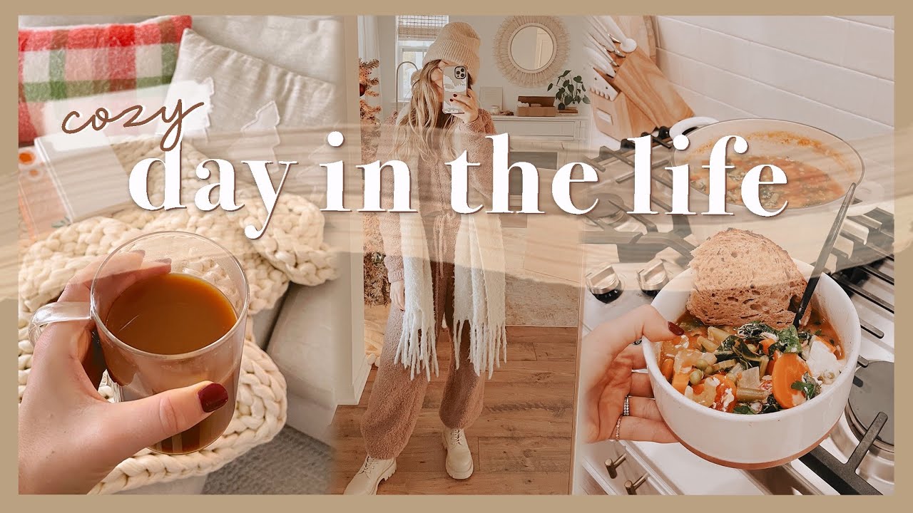 COZY DAY IN THE LIFE | book hauls, getting work done, & cooking a yummy soup!