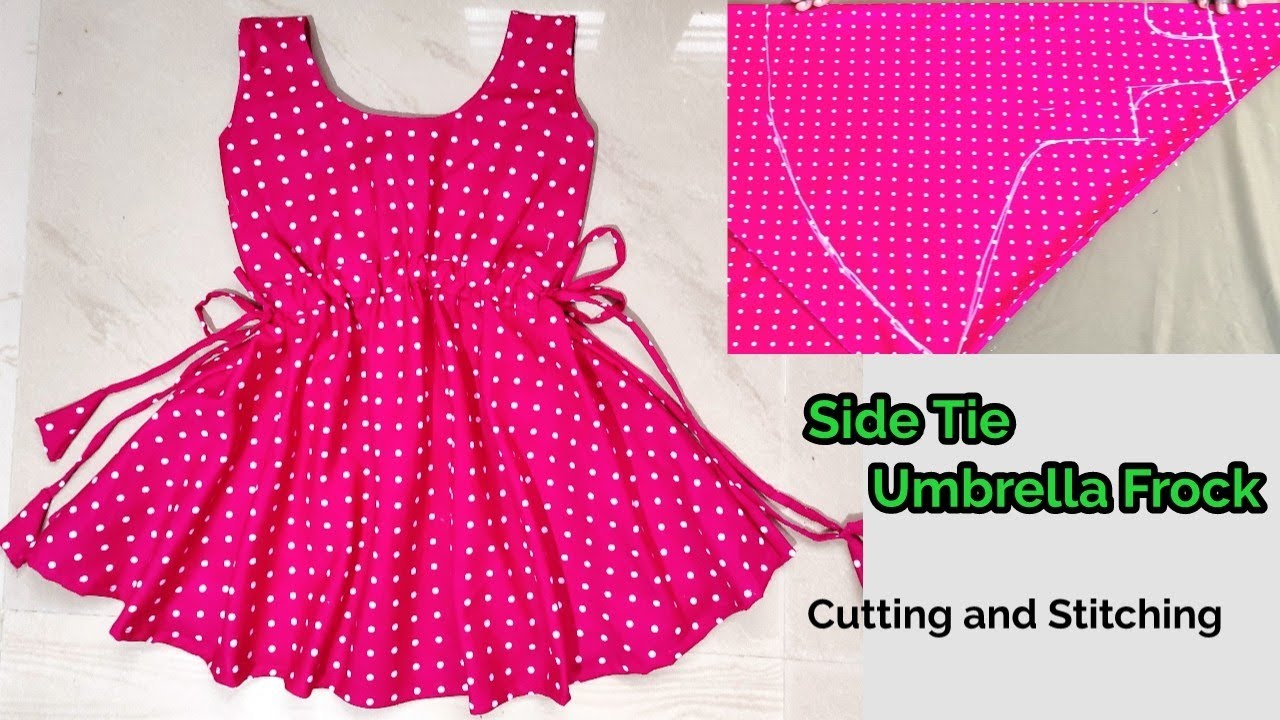 Side Tie Umbrella frock cutting and stitching in malayalam /Baby frock cutting and Stitching /Frock