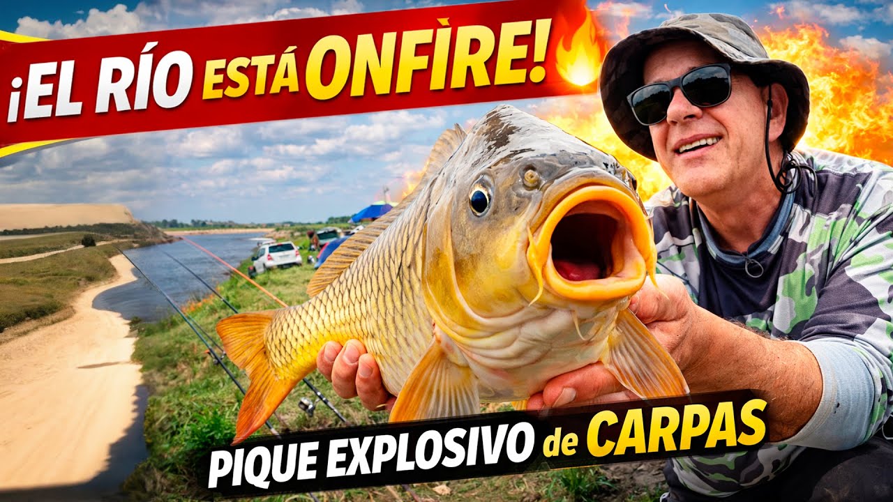 🔥 PESCA DE CARPAS en el RÍO | Pique Explosivo con Masa, Harinado y Tapitas 🎣