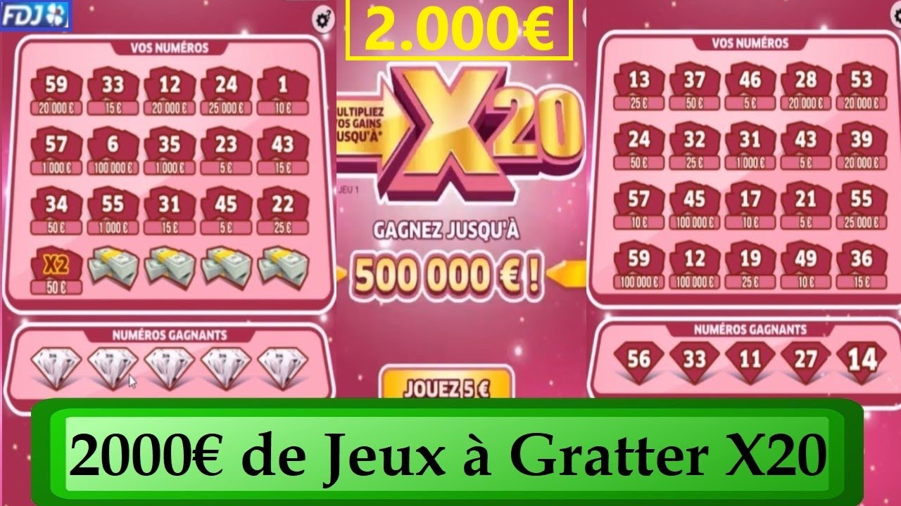 Grattage de 2000€ de Jeux à Gratter X20 ✅ 400 Tickets Grattés 🤑