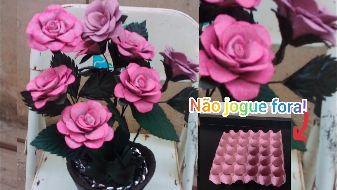Rosas de caixa de ovo😍