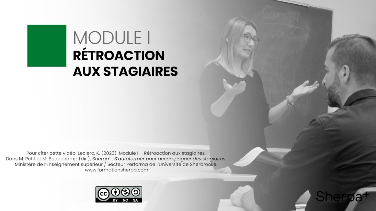 Module I   Rétroaction aux stagiaires