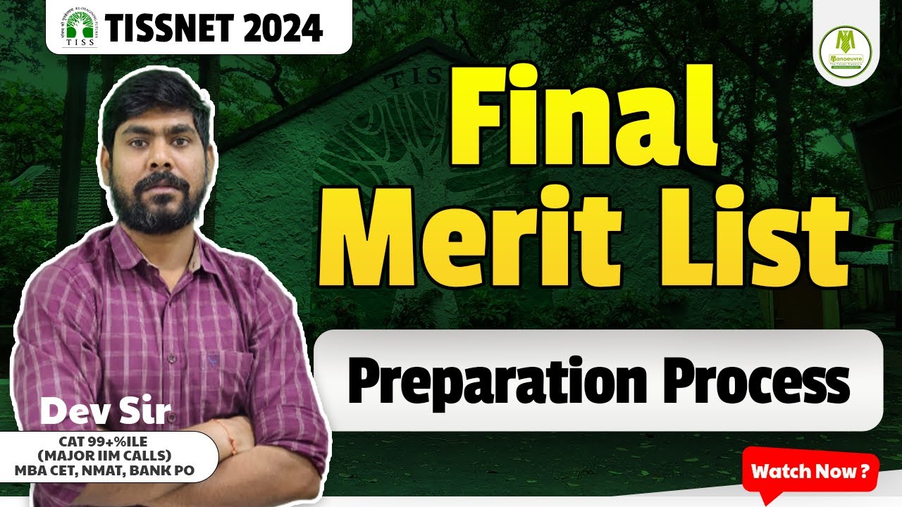 TISSNET 2024 - Final Merit List | Preparation Process | First Preference/ Wait list #tissnet