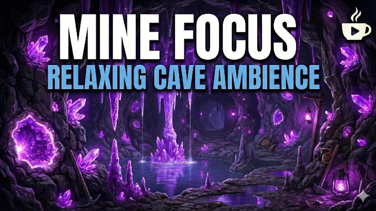 Deep Focus in the Crystal Mine 💎 Cave Ambience for Coding & Studying [1 Hour]