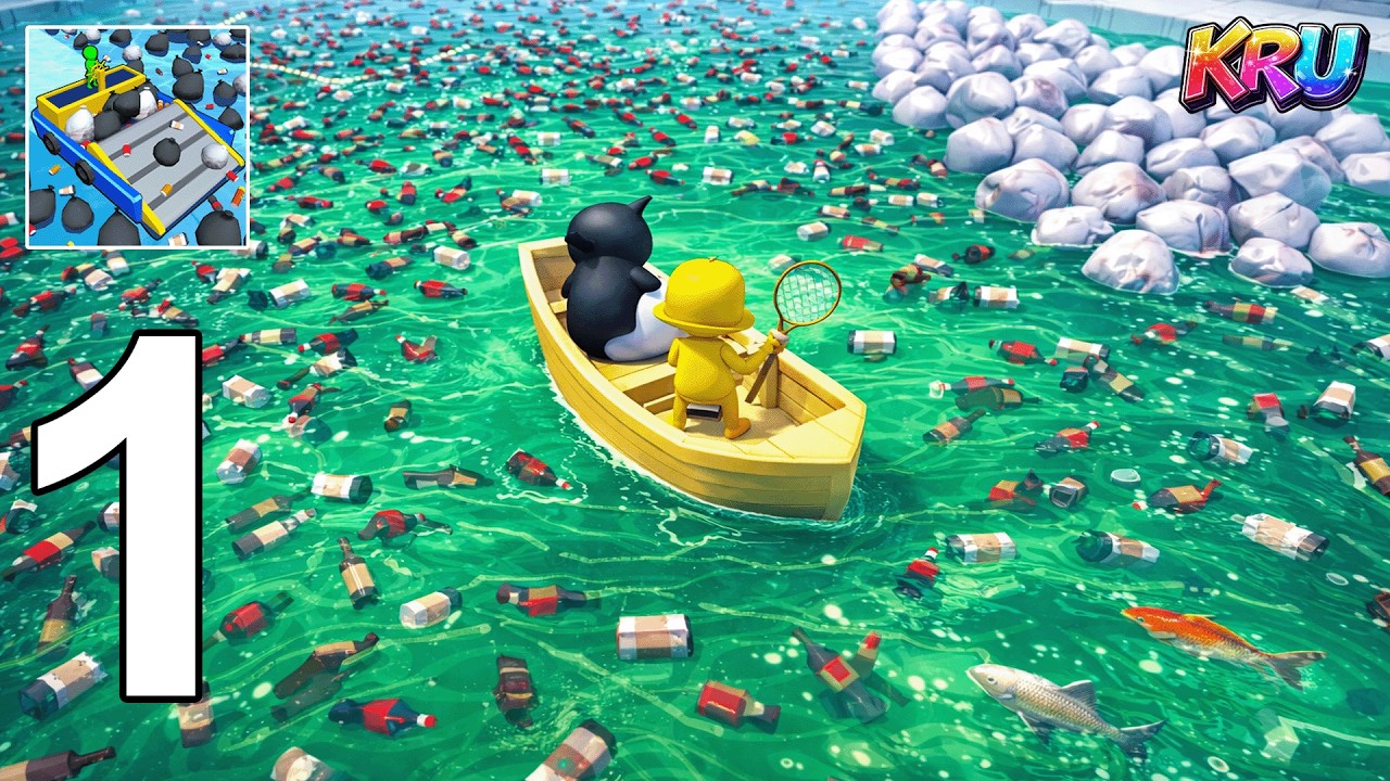 Aqua Cleaner 3D Walkthrough Part 1 - Clean the Trash (Gameplay iOS, Android)