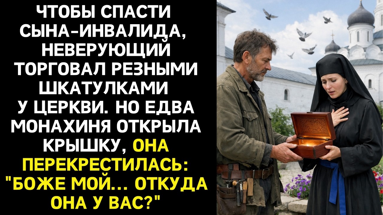 Спасая сына, атеист торговал шкатулками у церкви. Едва монахиня открыла крышку замерла от увиденного