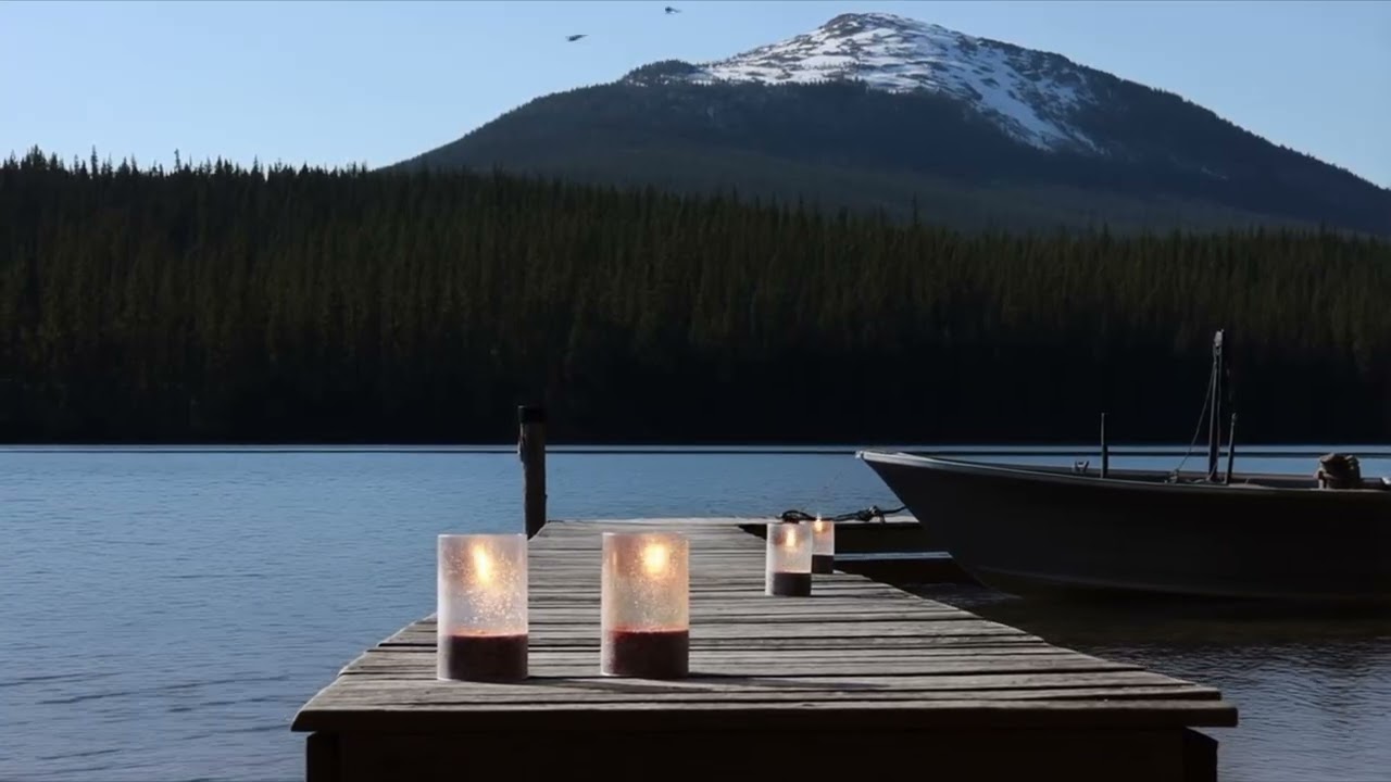 Candle Serenity - Candle and Lake, peace and life, #candlemeditation #findyourpeace #lakeview