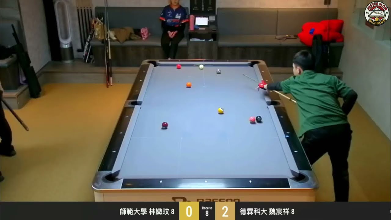 🎱林媺玟 (8) ⚔️ 魏宸祥 (8) | 1993 學生公開賽 淘汰激戰 🚀 校園高手對決！