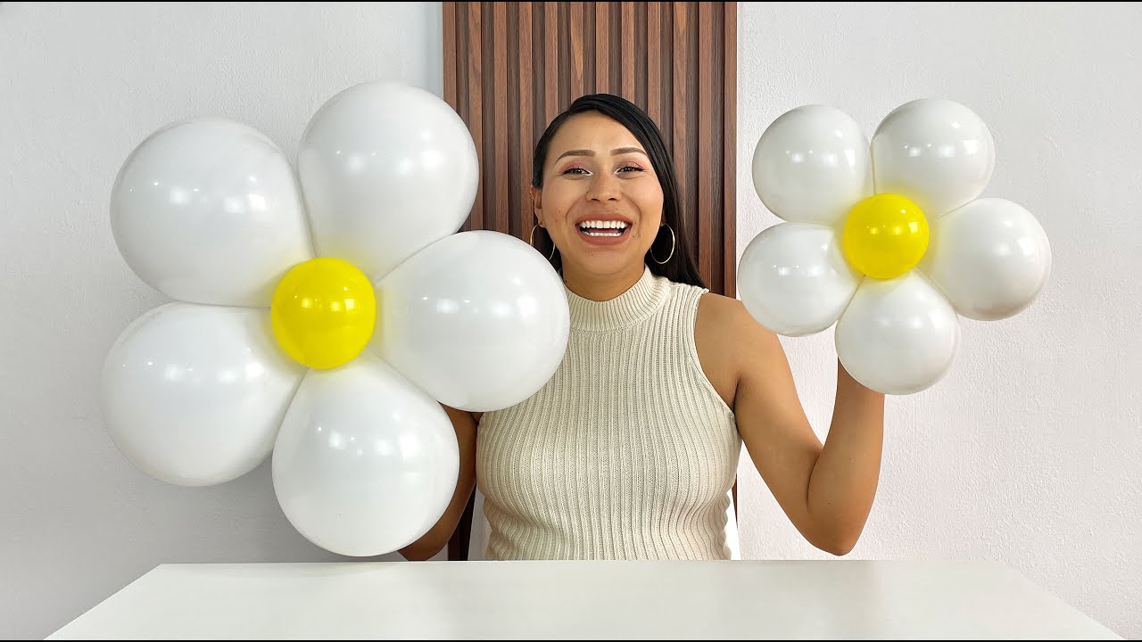 Как сделать цветы из воздушных шаров - Цветы-ромашки - 🌼 Цветок из воздушных шаров 🌼