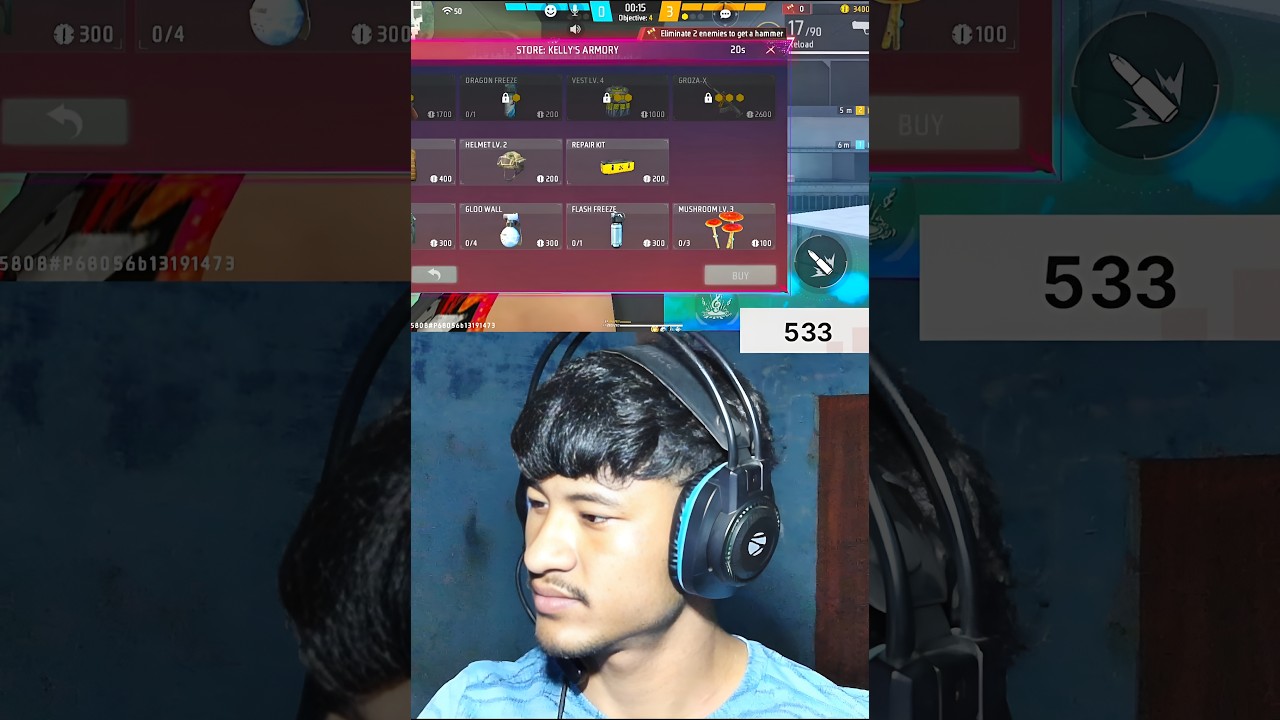 FREE FIRE LIVE HANDCAMP 🙈 SOURAV IS LIVE🔥GUILD TEST 1V1 1V2 1V3 1V4  #freefirelive #shorts #handcam