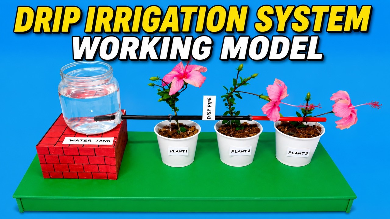 drip irrigation system working model - science project - using paper cups | DIY pandit