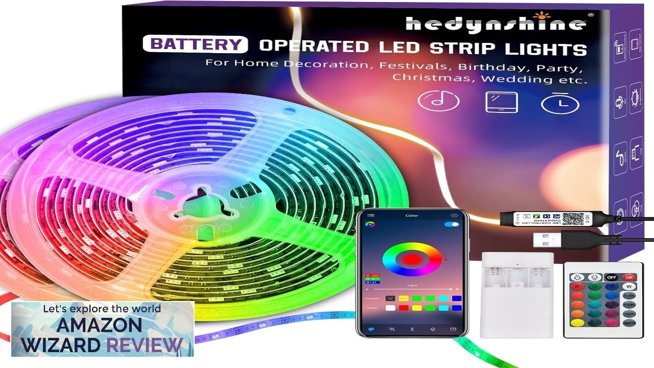 HEDYNSHINE Battery Operated Led Strip Lights 20ft USB led Strip Lights Battery Review