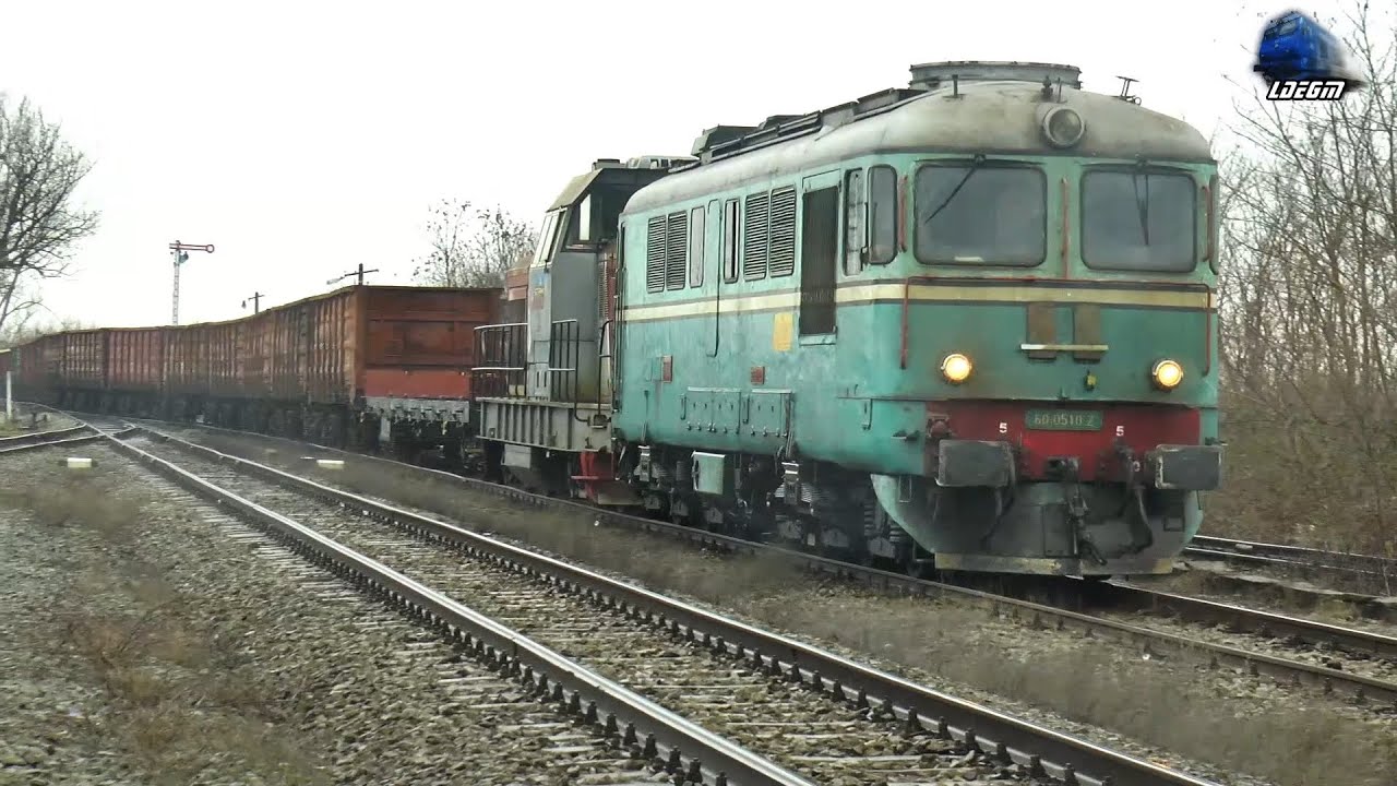 Fluieroasa 60-0510-2 Whistle Loko & Marfar CFR MARFĂ Freight Train in Gara Satulung pe Someș Station