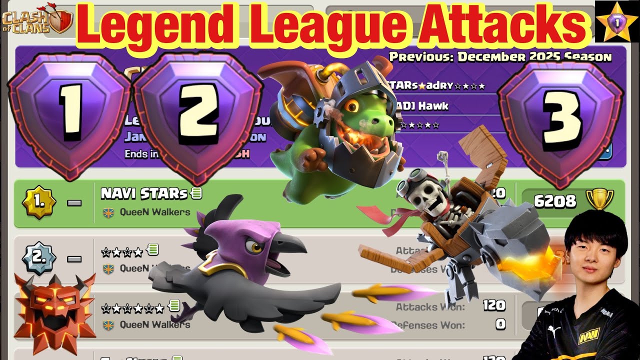 Legend League Attacks March Season Day2 DRAGON RIDER TOTEM With Army Link
