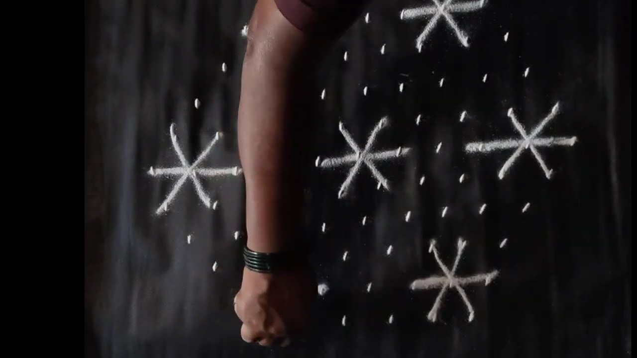 🌷🌺Creative Rangoli design (11-6) dots 🌷 Daily use simple rangoli designs for beginners 🌺🤏