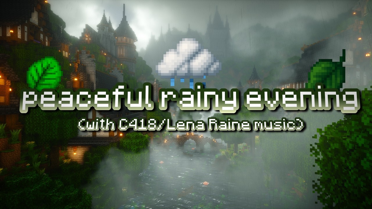 ⛈️I need time to think🍃(Nostalgic Minecraft Music to relax to) Rainy Castle Ambience |Dark Academia|