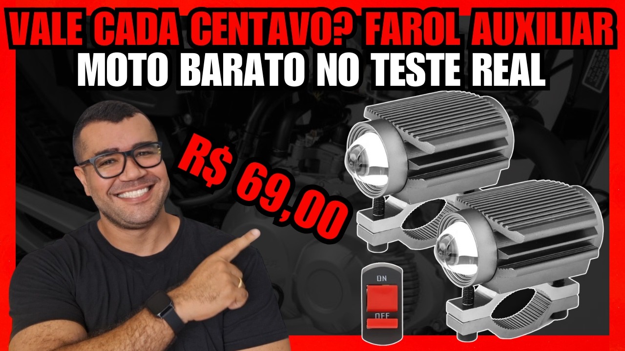 EU TESTEI O PAR DE FAROL AUXILIAR MOTO POR R$69,00 E FIQUEI SURPRESO COM O RESULTADO!