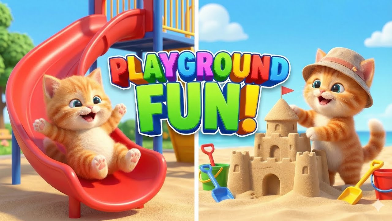 Playground Fun! 🛝 Learn Action Verbs with Leo (Slide, Swing, Dig)