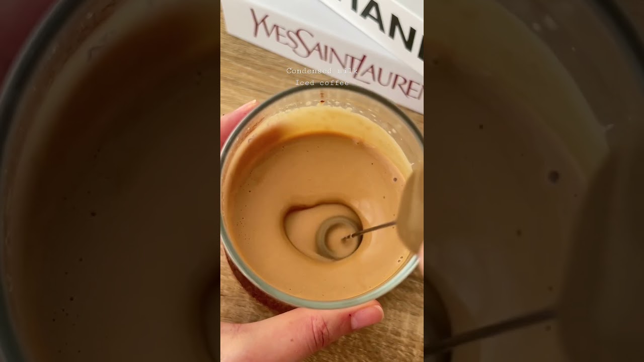 Condensed milk iced coffee 🤤 #recipes #recipe #easyrecipes #shorts