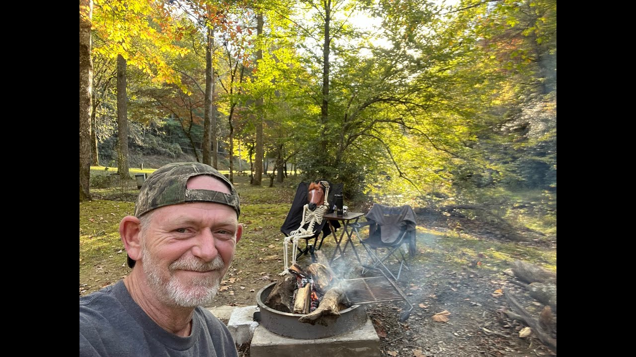 Panther State Forest WV tent camping-This is way out there yall! Sweet potatoes and beef