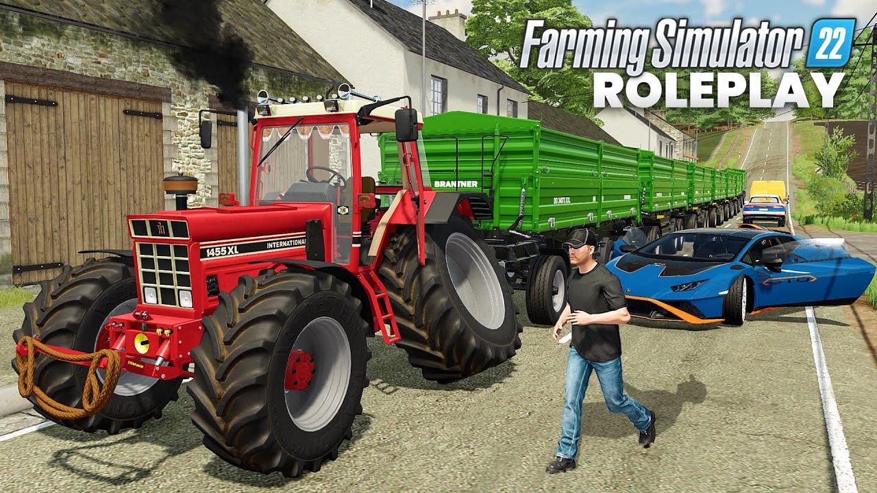 IL PLIE la roue du tracteur avec 7 REMORQUES | (RolePlay) Farming Simulator 22