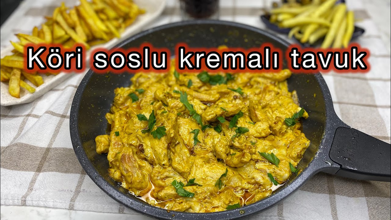🙌🏻 4 Dakikada Köri Soslu Kremalı Tavuk Tarifi🤩Lezzetli Doyurucu Ve Kolay💪🏻kremalı köri soslu tavuk