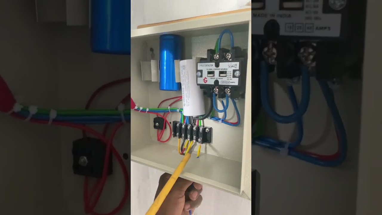1 hp submersible starter connection #electrical #shorts
