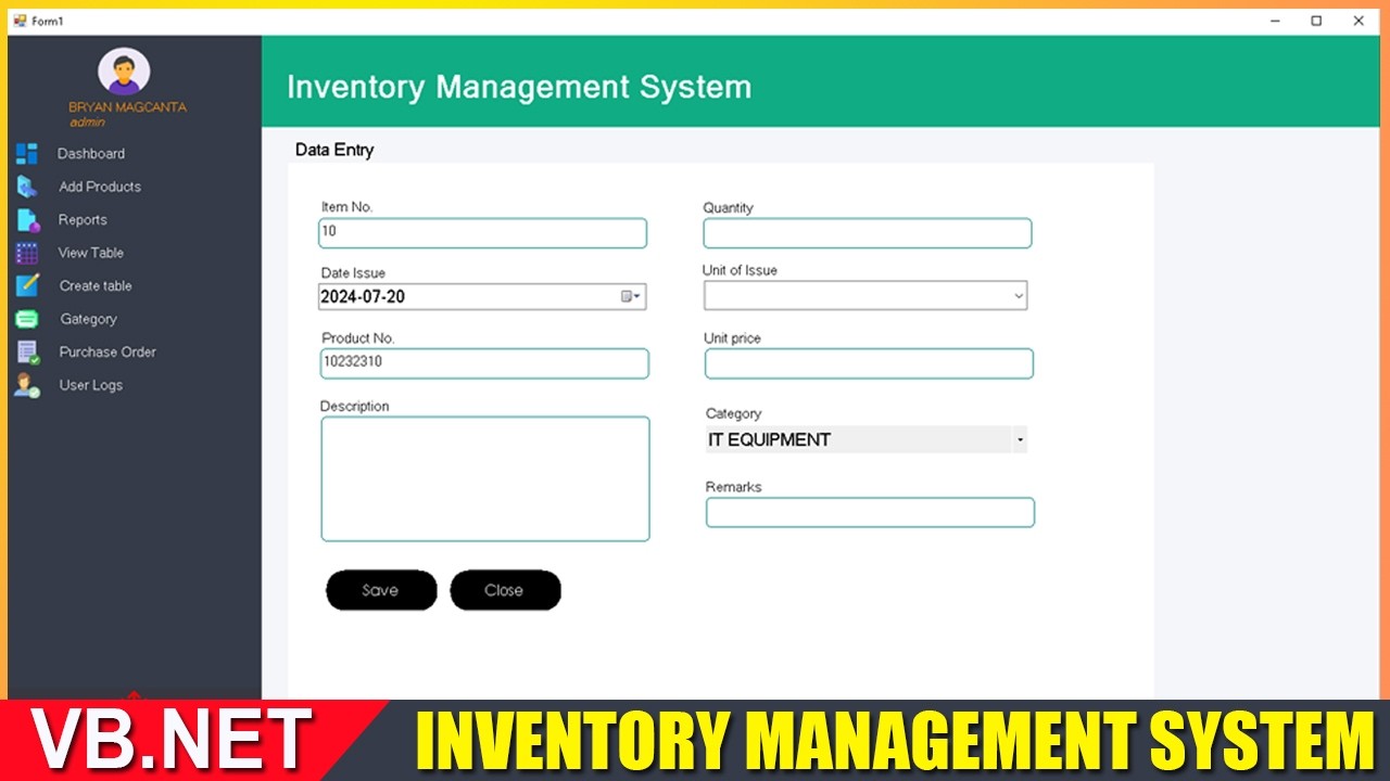 Inventory Management System in VB.Net with Mysql [Source Code] | visual basic.net project