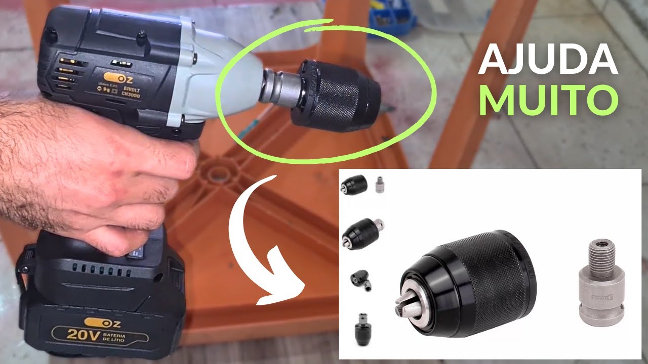 ADAPTADOR transforma CHAVE DE IMPACTO em PARAFUSADEIRA
