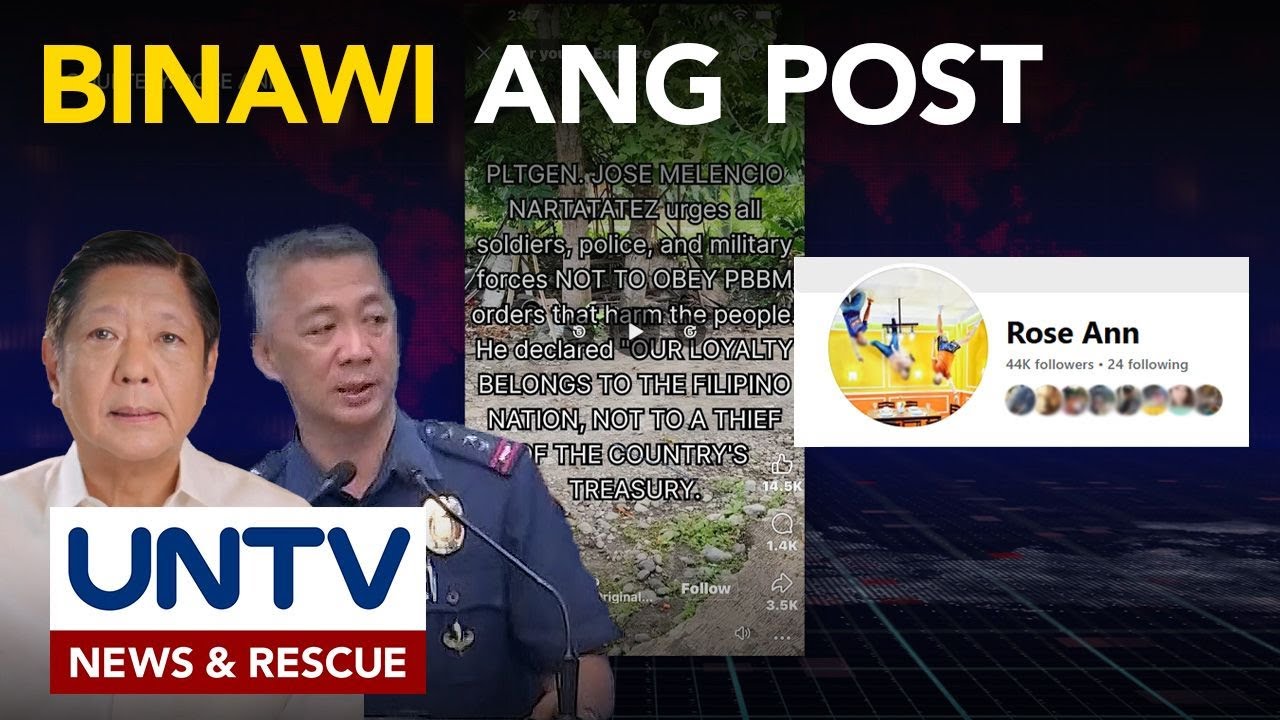 Nagpost ng umano’y pagbawi ng suporta ni acting PNP Chief Nartatez kay PBBM, humingi ng paumanhin