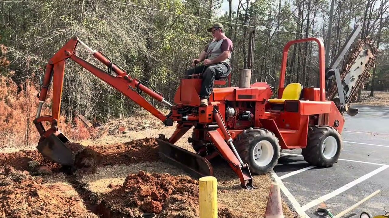 Repairing a waterline with a Ditch Witch trencher