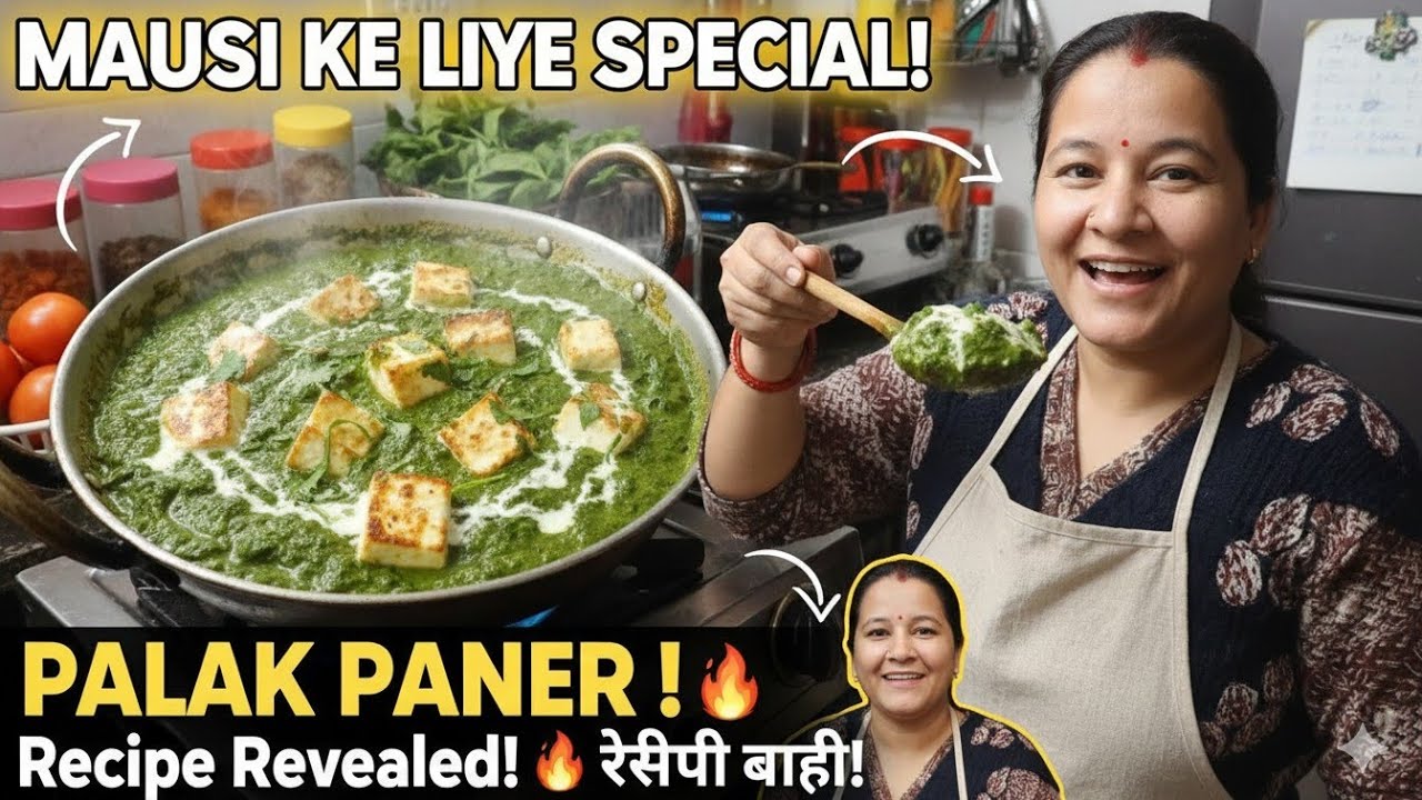 Aaj banaya Mausi ke liye special palak paneer #trending #youtube #vlog #edits #food 