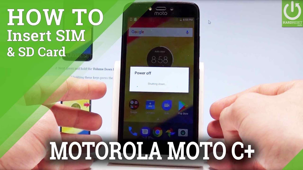 MOTOROLA Moto C Plus INSERT SIM & SD / Set Up SIM and SD Card