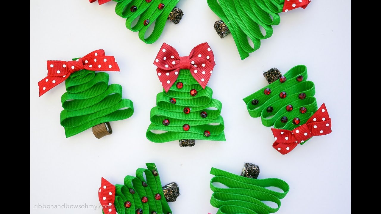 the RABOM Christmas Tree Ribbon Sculpture Hairclip