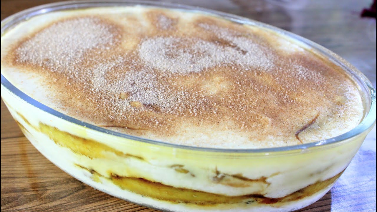 SOBREMESA DE BANANA NA TRAVESSA FÁCIL E DELICIOSA