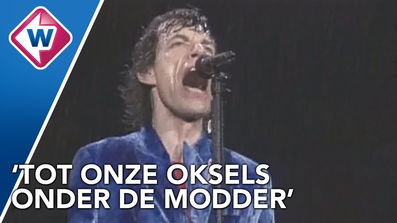 Memorabel Rolling Stones-concert op het Malieveld door hevige regenval