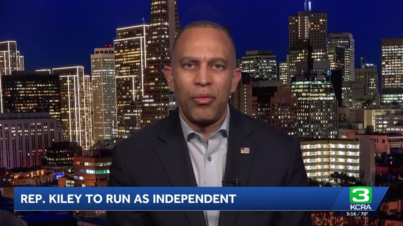 Democratic House Minority Leader Hakeem Jeffries: Kevin Kiley’s party change doesn’t alter his vo...