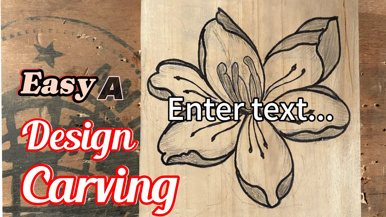 Beautiful wood-Drawn flower no wood carving /new Black 