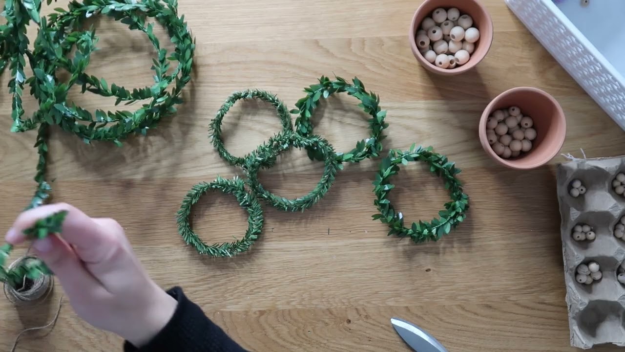 Mini Wreath Garland - Winter Faux Greenery Garland
