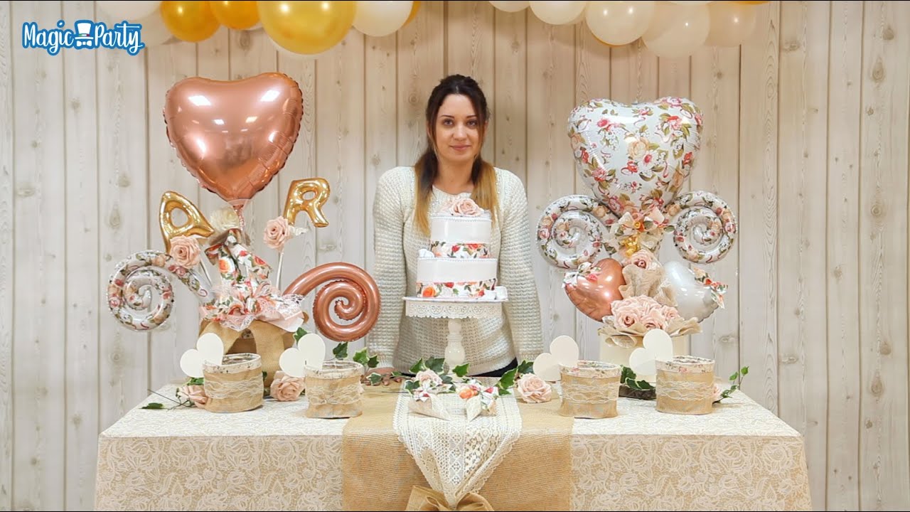 Decoration table per il matrimonio in stile Shabby Chic