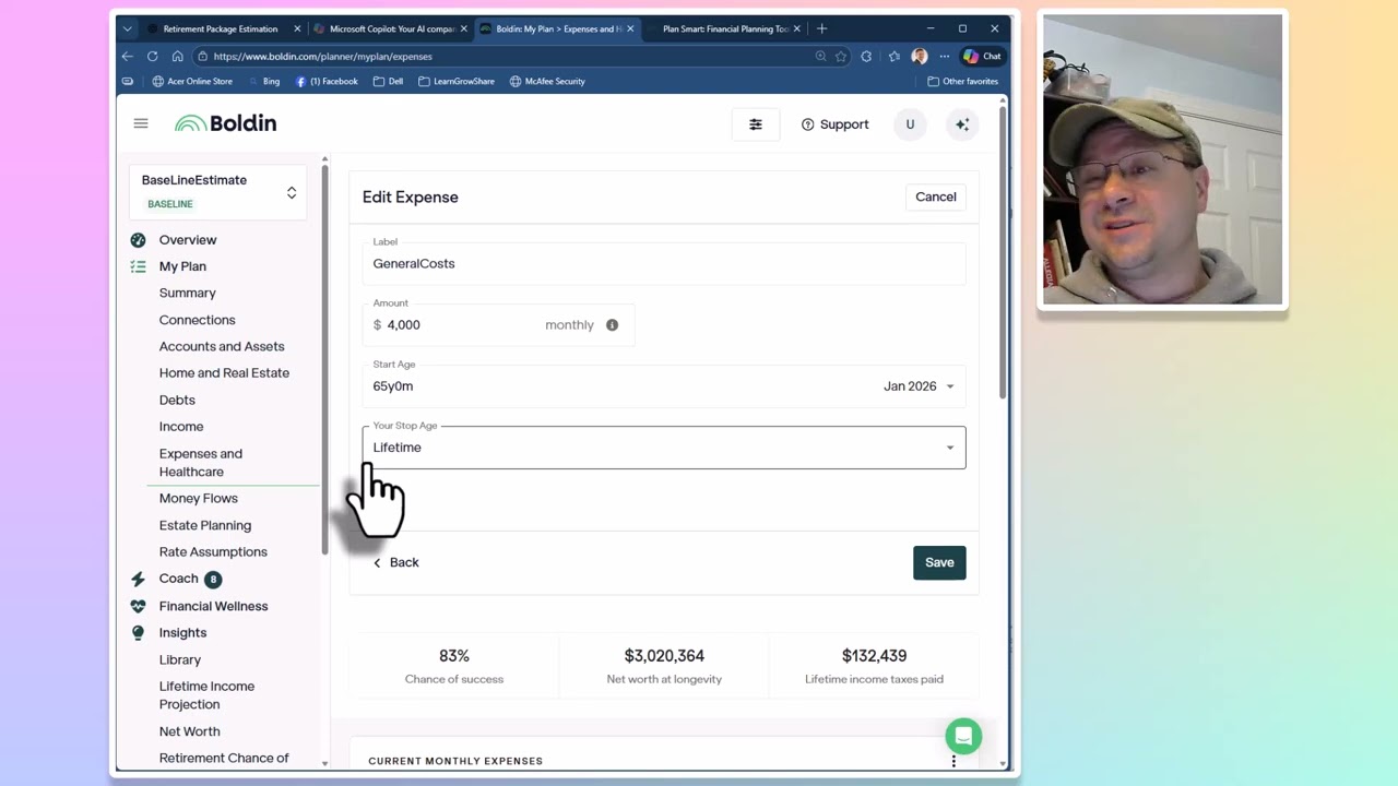 Using Boldin to see what the Average Person can spend in retirement - 600K