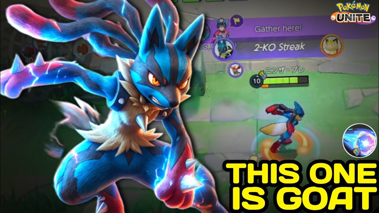 The Goat MEGA LUCARIO is UNSTOPPABLE 😱 BEST BUILD | Pokemon Unite - NINZA PLAYS
