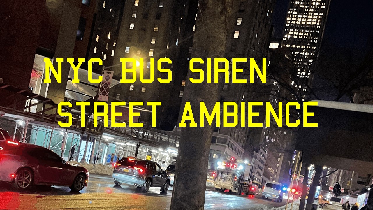 NYC Bus Siren Street Ambience - View of Empire State Building