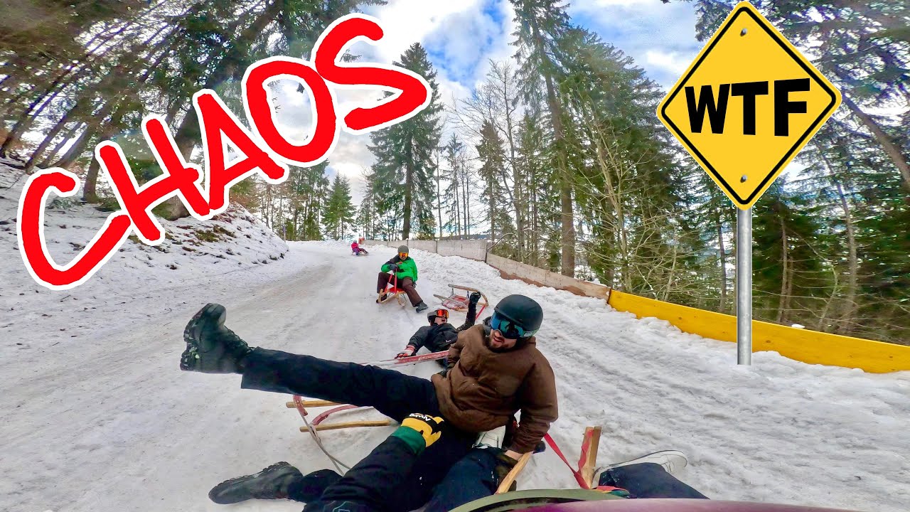Chaos auf der  Schlittelbahn/Fideriser Heuberge🇨🇭