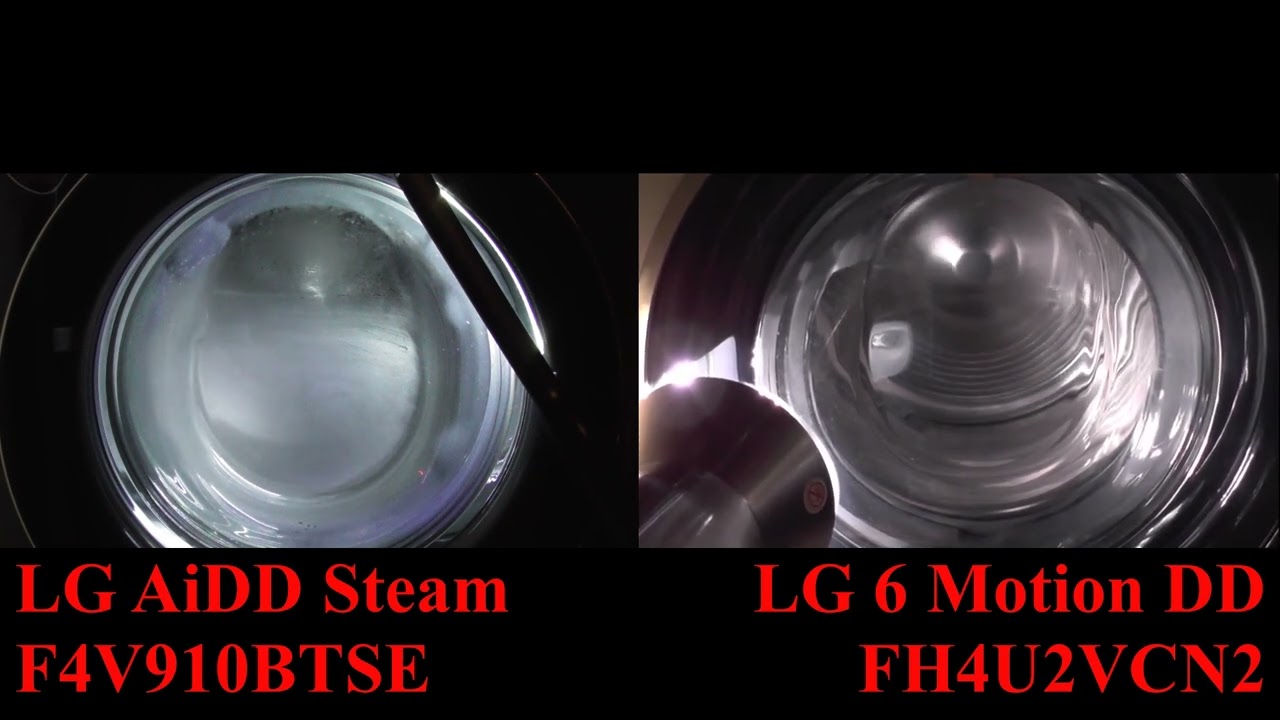 LG AiDD Steam F4V910BTSE vs LG 6 Motion DD FH4U2VCN2 Empty Spin cycle spin race