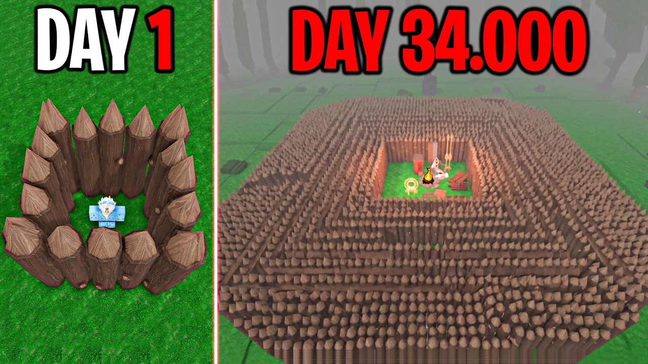 34000 Days to Build a Strongest Base in 99 Nights in The Forest