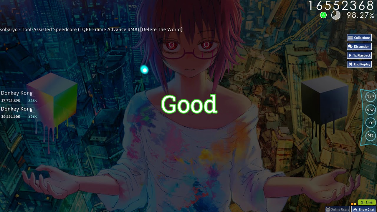 osu! | Vaxei | Kobaryo - Tool-Assisted Speedcore [Delete The World] 97.59% 8.07* 11x 868/2463